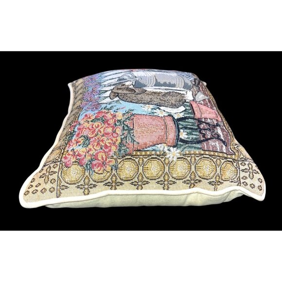 Vintage Bunny Rabbit Tapestry Throw Pillow Cottagcore Style By Fashion - Picture 5 of 6